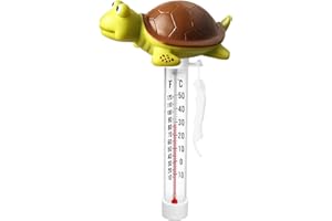 UJAXJAXI Poolthermometer Schwimmend Analog,Lustig Thermometer Pool, Niedlich Wasserthermometer Pool,Witzig Schwimmbadthermometer Mit Seil,Geeignet für Whirlpools Außen Pools,Badebottich,Aquarien