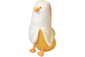 Lotvic Peluche a Forma di Banana, Cuscino di Peluche Animali, Peluche a Forma di Anatra, Cuscino Ripieno di Peluche, Cuscini Giocattolo, Confortevole Bambola di Peluche Regalo per Bambini - 50 cm