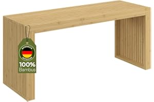 Bellamio Sava Sitzbank aus Bambus – stabile Bank für Flur, Esszimmer, Schlafzimmer, Wohnzimmer – Moderne Sitzbank bis 250 kg belastbar – 45x33x100 cm (HxTxB)