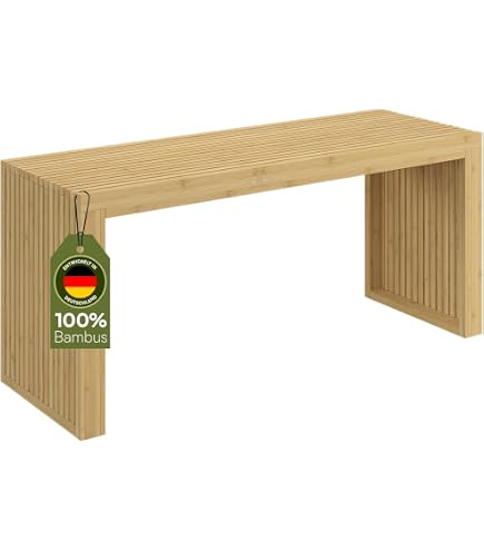 Alaterre Newport Sitzbank Mit Stauraum – Aus Kautschukholz & Seegrasgeflecht, 101 Cm