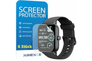 MIHENCE Folia ochronna kompatybilna z IDW19 1,8" Smartwatch, TPU HD folia ochronna na wyświetlacz kompatybilna z TOOBUR IDW19 / Konitee IDW19 / Loddery IDW19 / Kalinco IDW19 Smartwatch [ 6 sztuk]