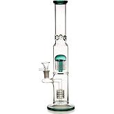 Bongbongbong Glas mit Perkolator, Glasbong mit Waben-Räucher-Eisbong, Glaswasser-Hooahk-Set, Pfeifenpfeife Wasserpfeife Große