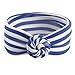 Produktbild Stirnbänder Mädchen, ZIYOU Gestreift Haarbänder Kopftuch, Baby Turban Headwrap Knot Stirnband (Blau)