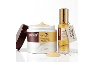 Karseell MACA CARE SYSTEM Maska Kolagenowa Serum Olejek Arganowy Włosy Suche Zniszczone Farbowane Puszące Nawilżenie Blask Regeneracja Wzmocnienie Do Wszystkich Rodzajów Włosów 500ml+50ml