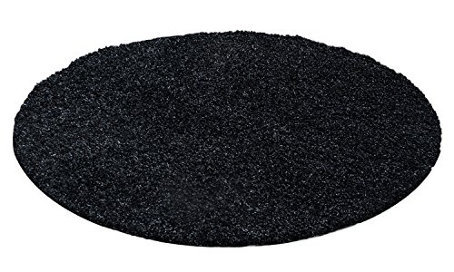 Hochflor Shaggy Teppich MONO einfarbig Wohnzimmer Teppiche unifarben TOP ANGEBOT 5555, Maße:60×110 cm, Farbe:Schwarz - 5