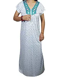 Indiatrendzs Women's Nighty Printed Hosiery Sleepwear Nightgown (Chest 44)