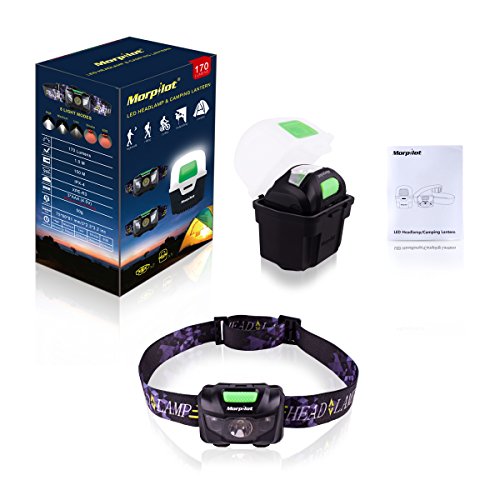 LED Stirnlampe 170 Lumen Superhell 5 Modis wasserdicht Kopflampe bequem Stirnband mit tragbar Schale , Ideal für Camping, Joggen, Outdoor, Angeln batteriebetrieben (2Pcs) - 8