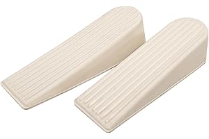 Select Hardware Door Stop, Wedge, Anti Slip Door Holder, Rubber, Cream(Almond), (Pack of 2)