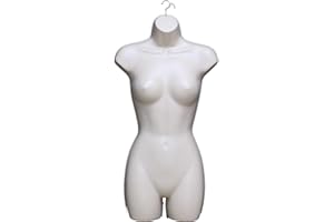 DISPLAY GURU Guru Adult Female Full Size Hanging Body Form Mannequin Ideal for Shop Display, Market Traders (Light Skin)