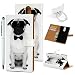 Produktbild idlehour LG Q7 Handyhülle Flip Case, PU Leder Schutzhülle Bookstyle Ständer Kartensätze Handytasche with Touchstift Stylus und Ringschnalle,Brille Hund