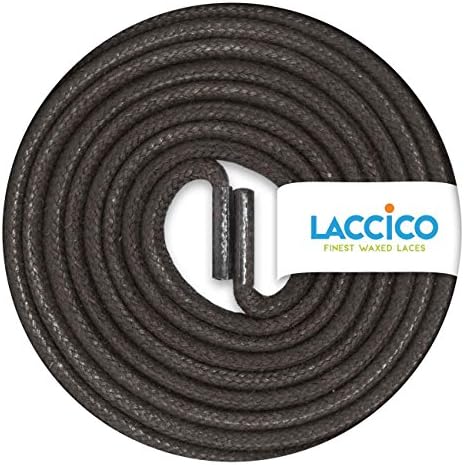 DARK BROWN Round Waxed Shoe Laces Diameter Ø 2.5 mm 45cm to 150cm (18in to 59in)