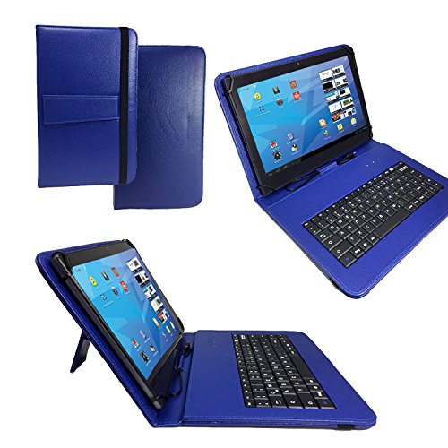 Denver TAQ-10122 25,65 cm 10.1 Tablet Pc Tasche mit verstehlbarer Standfunktion + Touch Pen - Tastatur 10 zoll Blue