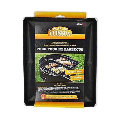 Durandal Plat de cuisson barbecue et four grand modèle - Noir