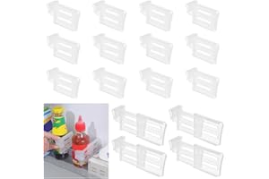 NAROSEBE 16 PCS Kühlschrank Organizer Teiler Seitentür Aufbewahrungsteiler kühlschrank Seitentür Flaschen Trenner Kühlschrankteiler Einstellbare Lagerregal für Kühlschrank -Trennwand