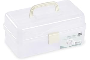 Vaessen creative Boîte de Rangement - Plateau et 10 Compartiments - Plastique - 31 x 17 x 15 cm - pour Album Photo de Classe, Accessoires Diamond Painting et Scrapbooking