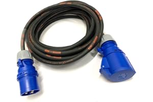 CINEMATTAG LX 32 Amp 3 Pin 230V IP44 Single Phase Extension Lead - PCE Blue - 6mm² Heavy Duty Industrial H07RN-F Rubber Cable - 32A 1PH HO7 (10 Metre)
