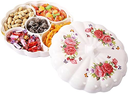 Fruit Plate Creative Modern Pumpkin Candy Multi-Grid Cover Living Room Family Snack Dry Fruit Box