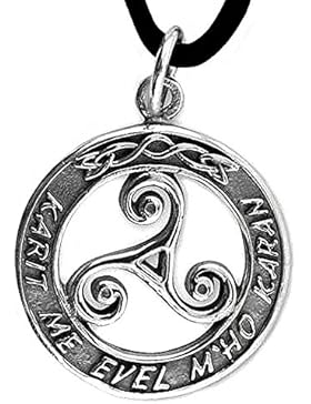 Anhänger keltische Triskele Dreierwirbel im Ring 925er Silber Schmuck Schutzamulett mit Lederhalsband Schmucksäckchen...