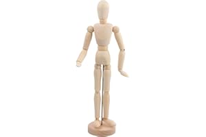 Dibotell Gliederpuppe,Gliederpuppe Holz,Künstlerpuppe zum Zeichnen,Männlich aus Holz,Flexibler Mannequin,Zeichenpuppe aus Holz, Holzfigur, Holzpuppe (30CM)