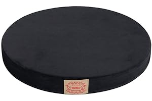 TANYOO Sitzkissen Memory Schaum Rund Stuhlkissen Waschabar Waschbares Abnehmbares Sitzkissen für Indoor Outdoor Büro Stuhl Schwarz 16 Zoll (Schwarz)