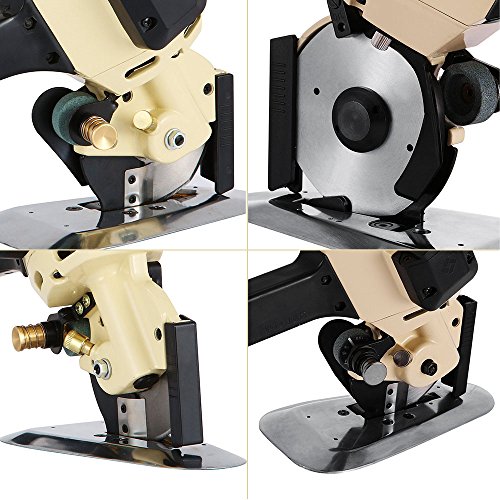 Vogvigo Máquina de Cortar Tela Eléctrico Portátil Cortadora de Tela Motor Cuchillo Redondo Máquina de Corte de Cuero/Papel Eléctrico 100mm - Vogvigo