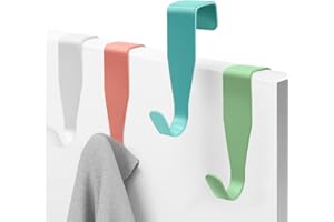 LANSKYLAN Türhaken aus Edelstahl 16er Set Türhaken zum Einhängen Außenseite Türhakenleiste Kinderzimmer Kleiderhaken Tür Einzeln Bunte Haken Kleiderhaken für Türe Schranktür und Zimmertür Außen