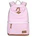 Produktbild leichter Rucksack Mädchen Retro Canvas Taschen niedlich Casual Schultaschen für Damen Rosa