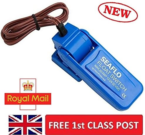 Auto Float Switch On Off Automatic Bilge Pump Control Water 12V 24V 36V MarkUK® (Blue)