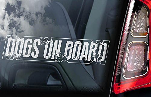 Dogs on Board - Car Window Sticker - Dog Sign Decal - External Printed