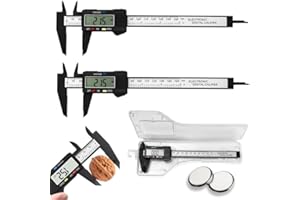 Vegena 2 Stück Messschieber Digital, 0-150mm Digitale Schieblehre, Edelstahl Schieblehre, Kohlefaser Schieblehre Digital Professioneller Caliper Für Außendurchmesser, Innendurchmesser Und Tiefe
