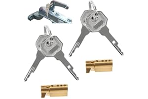 ECEOTHSY Set di 2 Lucchetti per Rimorchi con 4 Chiavi,Serrature Antifurto per Accoppiamenti in Acciaio da 50 mm,Protezione Robusta e Sicura，rimorchio antirobo，Estremamente resistente con cilindri di precisione