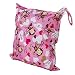 2-Zip Washable Baby Cloth Diaper Nappy Bag Monkey Heart Pink