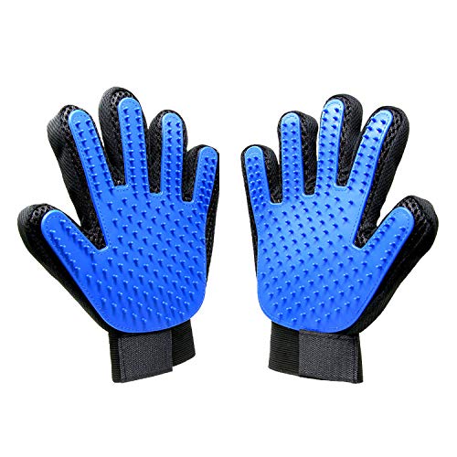 Premium Brosse de toilettage gant Toilettage - Massage & soin pour le Peau de chien & chat - Remove poils d'animaux supprimer - pour gaucher