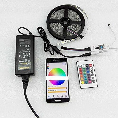 Decoration 5M SMD 5050 RGB+white/RGB+Warm White LED Strip Light DC12V 60Leds/M+Wireless RGBW WIFI Remote Dimmer Controller+ DC 12V 5A Adapter
