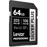 Lexar 64GB Silver Plus SD UhsI V30 U3 205MB/S Hafıza Kartı