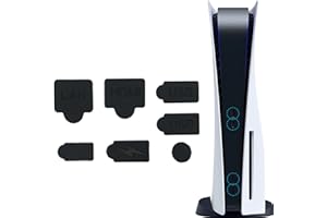 EHOMIIII Playstation 5 - Cubierta para puertos USB (7 unidades, protección para puertos delanteros y traseros, PS5)