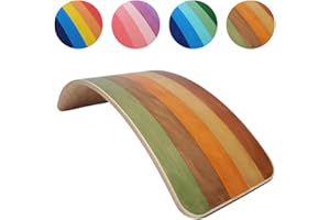 SmartToys4U Wooden Balance Board Kids Montessori Toddler Wobble Board Autism Friendly Waldorf Sensory Toy Indoor Outdoor Children Natural Wood Curvy Seesaw Yoga Fitness Board for Adult