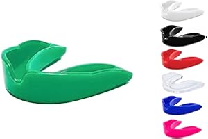 SKT SOUQ Premium Mouth Guard, Adults and Junior Gum Shield with case, Mouthguard for Jaw Protection in Contact Sports, Boxing,MMA Rugby, Football,Karate and Martial Arts (Green, Adult)