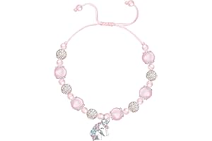 Luckimoli Magical Unicorn Bracelet for Girls，Pink Bracelet Unicorn Jewelry Gifts for Girls Daughter Granddaughter Niece Birthday Christmas