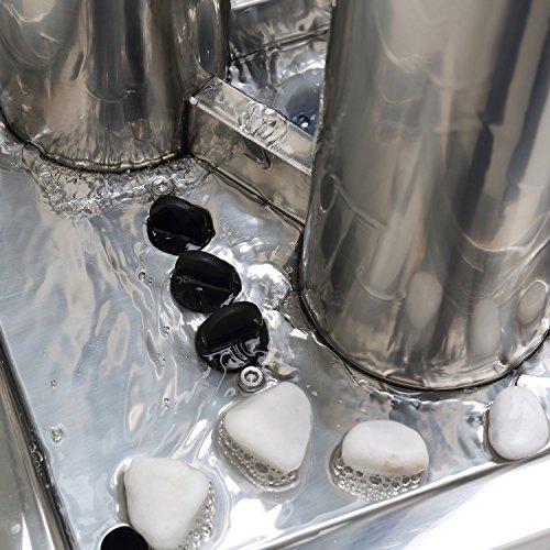 Köhko 85 cm Springbrunnen 22003 aus Edelstahl mit LED-Beleuchtung Säulenbrunnen - 3