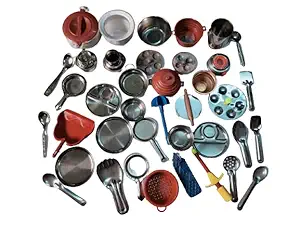 HDS Fancy Miniature Kitchen Set Mini Stainless Steel Utensils Real Cooking Kit for Play Steel Kitchen Set for Girls Choppu Jaman Miniature Cooking Set