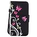 Produktbild Nancen Tasche Hülle für,Apple iPhone 5C Hülle,Apple iPhone 5C (4 Zoll) Leder Wallet Tasche Brieftasche Schutzhülle, Nancen Prägung Schmetterling Muster PU Leder Handytasche im Bookstyle Stand Funktion Kartenfächer Magnet Etui Schale