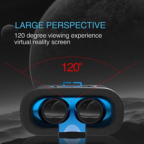 3D VR Brille , ABS Metallisierung 3D Virtuelle RealitÃ¤t Brille Virtual Reality Brille Video Box FÃ¼r VR Spielen und 3D Filme Kompatibel mit iPhone 6S , 6 Plus , 5S Samsung S8 , S7 & 4 ~ 5.5 Zoll Smartphones, Blau
