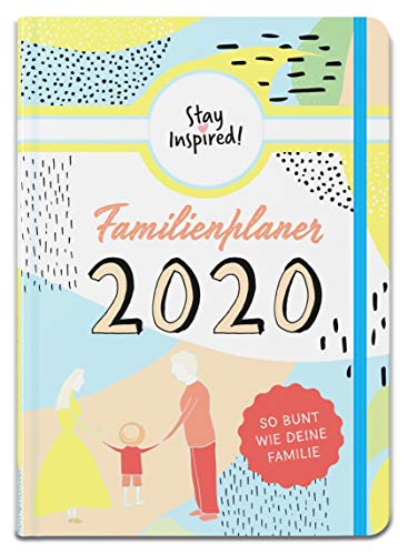 Familienplaner 2020 Hardcover mit 5 Spalten für bis zu 5 Personen in DIN A5. Familienkalender 2020 mit Extra-Seiten für viel Platz zur Essensplanung, ToDo-Listen, Notizen und Monatsübersicht