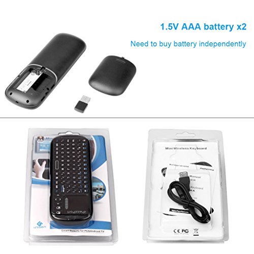 Tastatur Touchpad Maus, damark (TM) Ipazzport KP-810–19S 3 in 1 2.4 GHz Mini Wireless Air Mouse Handheld Full funktionsfähige Qwert Tastatur mit Touch Pad Englisch/Russisch Version - 7