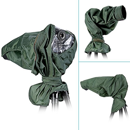 Neewer   Couverture Anti-pluie Imperm  able Protecteur pour Canon Nikon Sony Pentax Olympus Fuji et d Autres Objectifs Jusqu    257 Mm Longueur Et 95mm Diam  tre d Objectif DSLR Appareil Photo  vert 