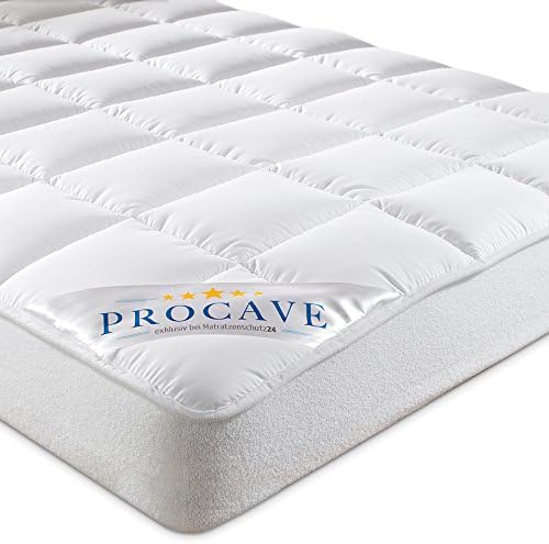 Procave Micro Comfort Mattress Protector with Stretch Hem, Fabric, White, 100x220cm