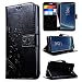 Produktbild SMART LEGEND Samsung Galaxy S8 Hülle Lederhülle Schmetterling Weinstock Premium Schutzhülle Wallet Case Schwarz Muster Design Etui Brieftasche Ledertasche mit Handschlaufe Neu Zubehör im Bookstyle Cover Schale mit Ständer Standfunktion Etui Karten Slot Kartenfach und Magnetverschluss Flip Case