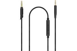 Linkidea Audio Cable with Mic for AKG Y600NC Y500, Y50BT, Y50, Y45BT, Y40, N60NC, N700NC Headphones, 2.5mm TRRS to TRS Replacement Aux Cord with Inline Microphone and Volume Control (4.9 ft / 1.5 m)