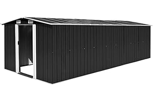 Tidyard Al aire libre cobertizo de jardín de acero galvanizado con 4 ventilación y la puerta 2 antracita gris